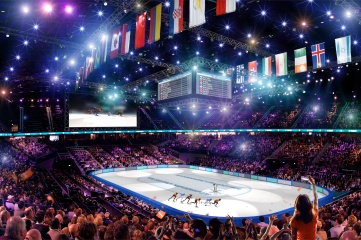 The Rotterdam Ahoy indoor arena hosts the ISU World Short Track Speed Skating Championships in 2017
