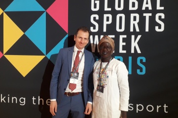 Ben Avison and Fanta Diallo at Global Sports Week Paris (Photo: Host City)