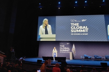 IOC President Kirsty Coventry speaking at the IWG Global Summit (Photo: Host City)