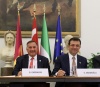 EOC President Spyros Capralos and Istanbul Mayor Ekrem İmamoğlu at the signing of the MoU